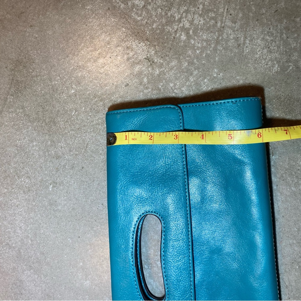 🍄 Hobo The Original Katrina Turquoise Leather Clutch - Picture 11 of 15
